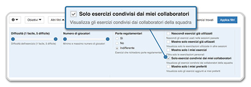 YouCoachApp mostra solo esercizi dello staff